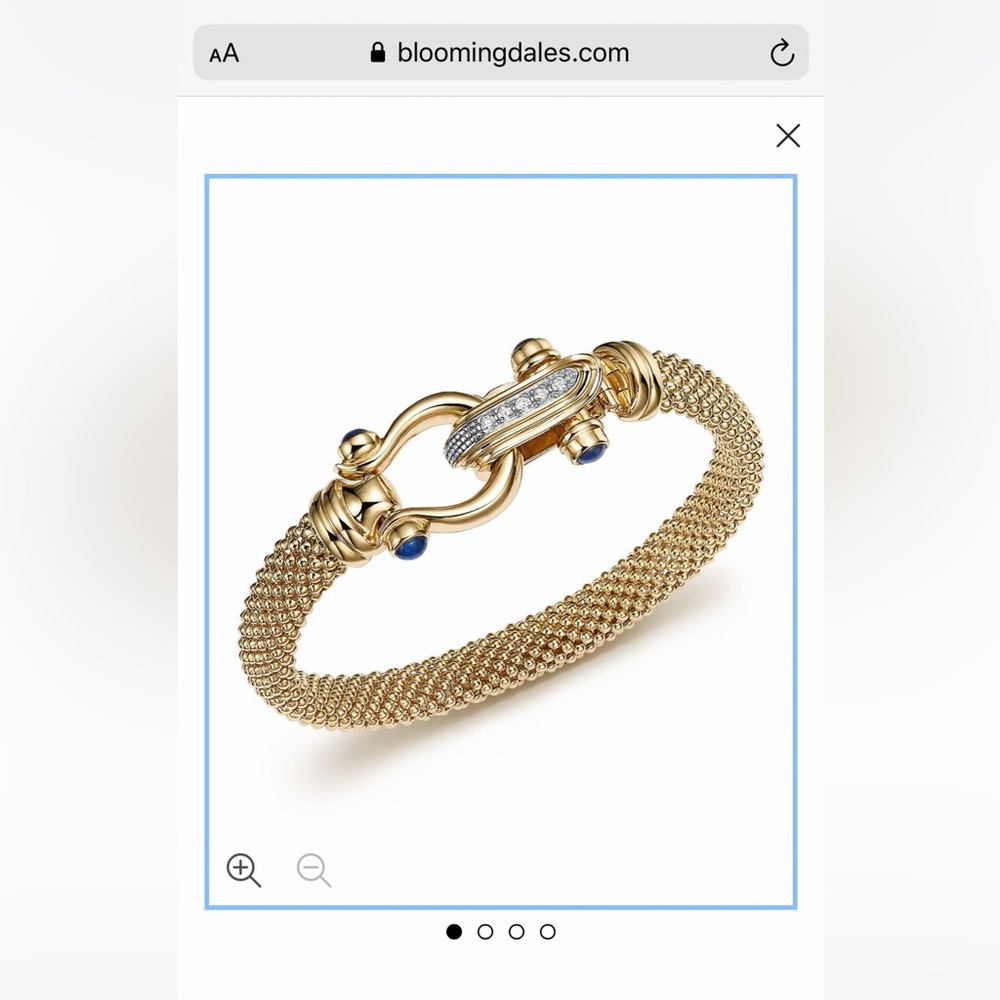 14k Beaded Mesh bracelet and Diamond/Sapphire clasp